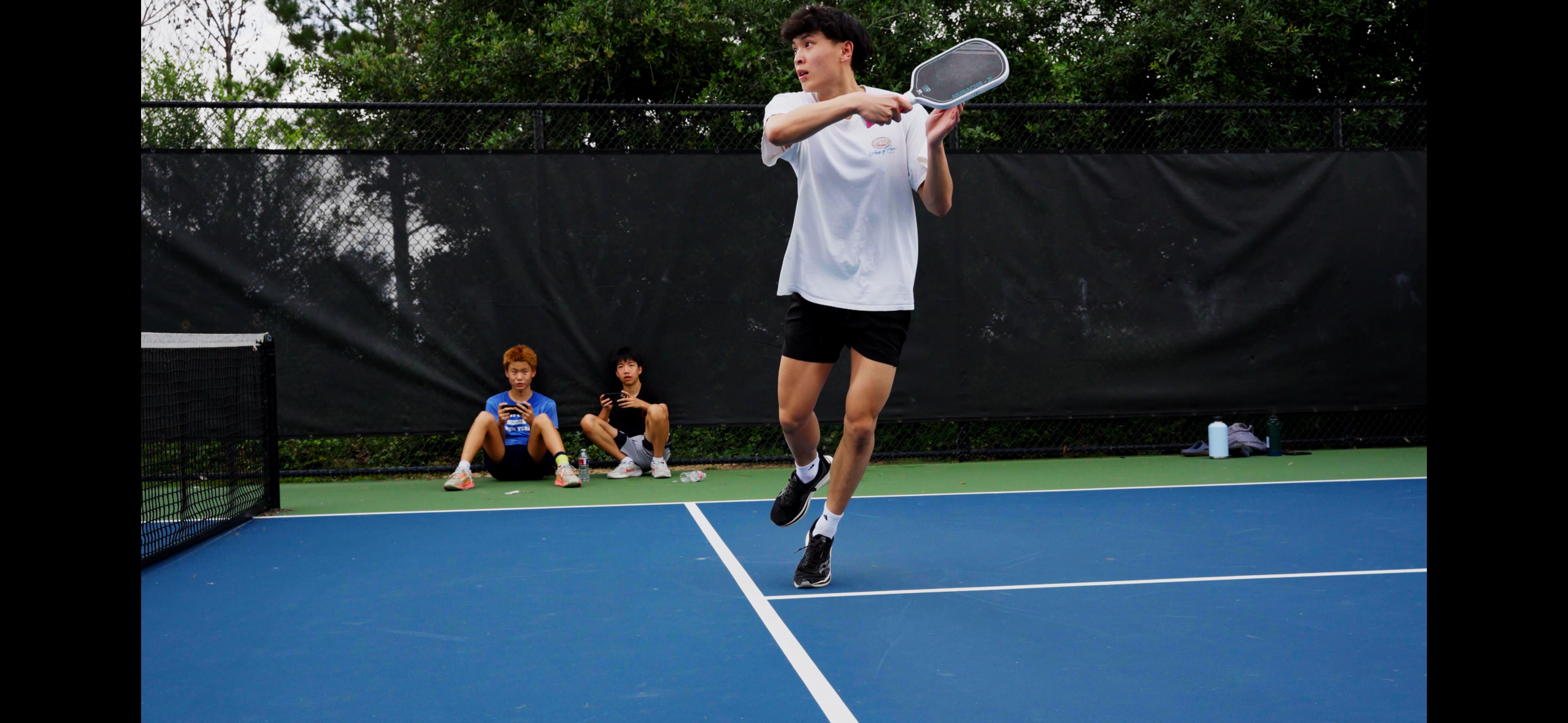 A player at a community pickleball event
